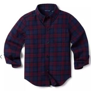 Janie & Jack PLAID BRUSHED TWILL SHIRT